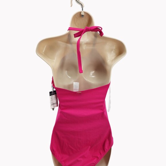 Ralph Lauren Size 10 Womens Pink Halter One Piece Swimsuit NWT $135 - Picture 6 of 11